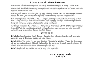 Quyết định 37/2007/QĐ-UBND nếp sống văn minh trong việc cưới tang lễ hội Kiên Giang