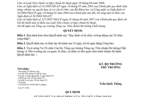 Quyết định 26/2007/QĐ-BKHCN Quy định tổ chức hoạt động Tổ chức công nhận