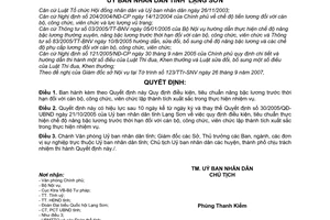Quyết định 32/2007/QĐ-UBND quy định điều kiện tiêu chuẩn nâng bậc lương trước thời hạn cán bộ công chức viên chức lập thành tích xuất sắc