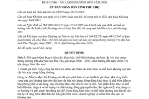 Quyết định 2485/2007/QĐ-UBND phê quyệt Quy hoạch thăm dò, khai thác, chế biến