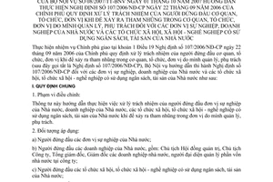 Thông tư 08/2007/TT-BNV xử lý trách nhiệm người đứng đầu cơ quan tổ chức đơn vị xảy ra tham nhũng cơ quan tổ chức đơn vị hướng dẫn NĐ 107/2006/NĐ-CP
