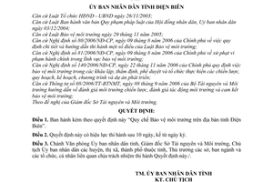 Quyết định 18/2007/QĐ-UBND Quy chế Bảo vệ môi trường trên địa bàn tỉnh Điện Biên