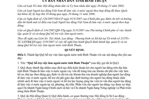 Quyết định 61/2007/QĐ-UBND quỹ hỗ trợ việc làm ngoài nước Bình Thuận