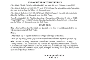 Quyết định 62/2007/QĐ-UBND tổ chức quỹ hỗ trợ việc làm ngoài nước Bình Thuận