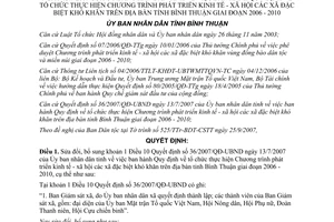 Quyết định 59/2007/QĐ-UBND phát triển kinh tế xã hội xã đặc biệt khó khăn Bình Thuận