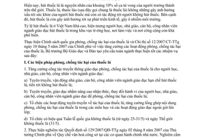 Chỉ thị 56/2007/CT-BGDĐT tăng cường công tác phòng chống tác hại thuốc lá ngành giáo dục