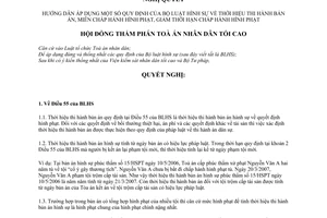 Nghị quyết 01/2007/NQ-HĐTP hướng dẫn áp dụng quy định Bộ Luật hình sự về thời hiệu thi hành bản án, miễn chấp hành giảm thời hạn chấp hành hình phạt