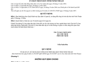 Quyết định 256/2007/QĐ-UBND quy định quản lý sử dụng đất công ích tỉnh Ninh Thuận