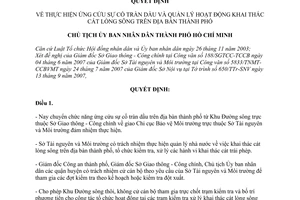 Quyết định 4441/QĐ-UBND ứng cứu sự cố tràn dầu quản lý hoạt động khai thác cát lòng sông địa bàn thành phố