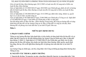Thông tư 18/2007/TT-BCA hướng dẫn công tác thi đua khen thưởng lực lượng Công an xã Bảo vệ dân phố phong trào toàn dân bảo vệ an ninh Tổ quốc
