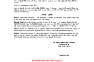 Quyết định 38/2007/QĐ-UBND quản lý dạy thêm học thêm tỉnh Tiền Giang