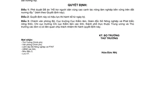 Quyết định 2945/QĐ/BNN-KL phê duyệt đề án hỗ trợ người dân vùng cao canh tác nông lâm nghiệp bền vững trên đất nương rẫy