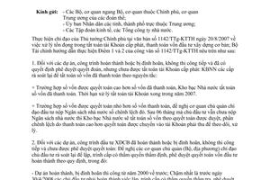 Công văn 14730/BTC-KBNN xử lý tồn đọng trong tất toán tài khoản cấp phát, thanh toán vốn đầu tư xây dựng cơ bản