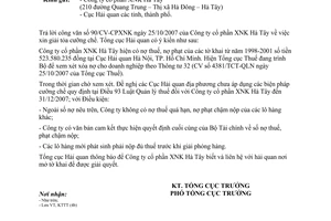 Công văn  6165/TCHQ-KTTT xử lý nợ thuế