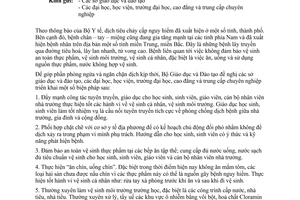 Công văn  11643/BGDĐT-HSSV phòng chống dịch tiêu chảy cấp, bệnh chân – tay – miệng