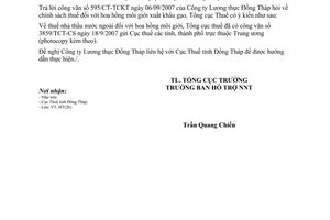 Công văn  4592/TCT-HT chính sách thuế  hoa hồng môi giới xuất khẩu gạo