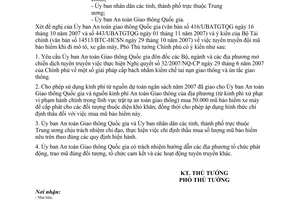 Công văn  1656/TTg-CN  tuyên truyền đội mũ bảo hiểm khi đi mô tô, xe gắn máy