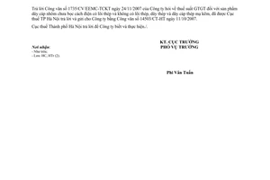 Công văn  16223/CT-HTr  Thuế suất thuế GTGT