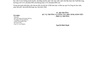 Công văn 11886/BGDĐT-HSSV hưởng ứng bầu chọn Vịnh Hạ Long