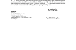 Công văn  6740/SYT-QLD  kiểm tra chất lượng dược liệu trước khi đưa vào sản xuất