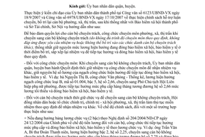 Công văn  1489/SNV-XDCQ  thực hiện chính sách hỗ trợ luân chuyển, bố trí lại cán bộ phường, xã, thị trấn