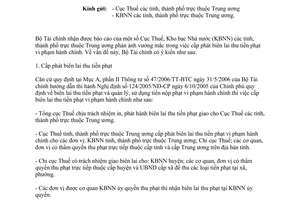 Công văn  15277/BTC-TCT  cấp phát biên lai thu tiền phạt vi phạm hành chính