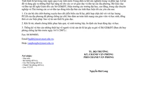 Công văn  12015/BGDĐT-VP  khắc phục hậu quả lũ lụt