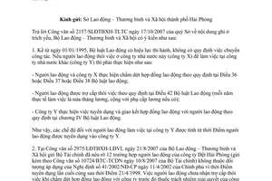 Công văn  4240/LĐTBXH-LĐVL giải quyết chế độ  người lao động khi thực hiện bán Công ty Dệt Hải Phòng