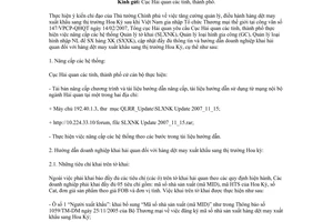 Công văn  6450/TCHQ-CNTT  hướng dẫn khai hải quan và cập nhật thông tin liên quan đến hàng dệt may xuất khẩu sang Hoa Kỳ