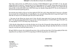 Công văn 1120/NN-HTX cấp giấy chứng nhận kinh tế trang trại