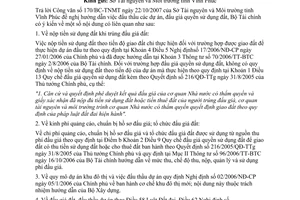 Công văn  15716/BTC-QLCS  đấu thầu các dự án đô thị, đấu giá quyền sử dụng đất