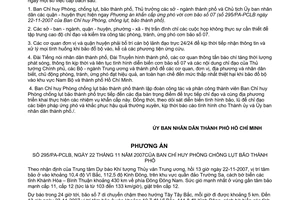 Công văn  8071/UBND-CNN đính kèm phương án khẩn cấp ứng phó với cơn bão số 07