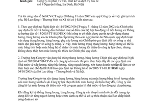 Công văn  4268/LĐTBXH-TL  đăng ký thang lương, bảng lương