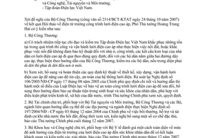 Công văn  6815/VPCP-CN  điện từ trường công trình lưới điện cao áp