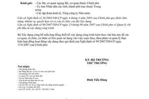 Công văn  2507/BXD-VP công bố mẫu hợp đồng thiết kế xây dựng công trình