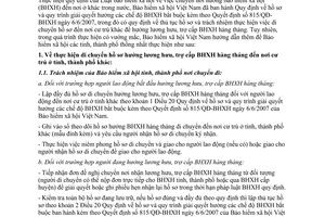 Công văn 4388/BHXH-CĐCS thực hiện di chuyển hồ sơ hưởng lương hưu, trợ cấp bảo hiểm xã hội hàng tháng