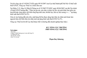 Công văn  4938/TCT-CS  thuế suất thuế giá trị gia tăng