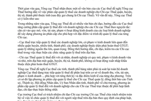 Công văn  4930/TCT-TCCB  phân cấp quản lý thuế doanh nghiệp cho Chi cục Thuế quận, huyện, thị xã, thành phố thuộc tỉnh