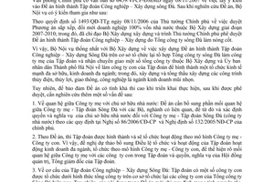 Công văn 3413/BNV-TCBC hình thành tập đoàn Công nghiệp – Xây dựng Sông Đà