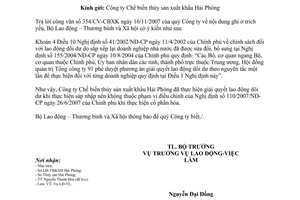 Công văn  4480/LĐTBXH-LDVL thực hiện chính sách  người lao động dôi dư theo NĐ 110/2007/NĐ-CP