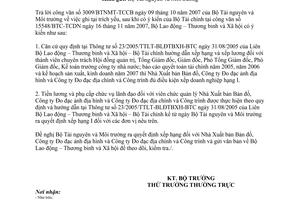 Công văn  4482/LĐTBXH-TL  xếp hạng công ty nhà nước