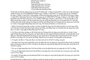 Công văn  1876/TTg-NN  đầu tư xây dựng 4 tuyến dân cư phục vụ di dời hộ dân vùng sạt lở và 2 cụm dân cư  khu kinh tế quốc phòng Tân Hồng,Đồng Tháp