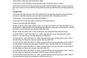 Tiêu chuẩn quốc gia TCVN 7675-3:2007 (IEC 60317-3: 2004) về quy định đối với các loại dây quấn cụ thể - Phần 3: Sợi dây đồng tròn tráng men Polyeste, cấp chịu nhiệt 155 do Bộ Khoa học và Công nghệ ban hành