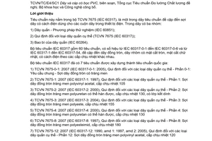 Tiêu chuẩn quốc gia TCVN 7675-2:2007 (IEC 60317-2 : 2000) về quy định đối với các loại dây quấn cụ thể - Phần 2: Sợi dây đồng tròn tráng men Polyuretan có thể hàn được, cấp chịu nhiệt 130, có lớp kết dính do Bộ Khoa học và Công nghệ ban hành