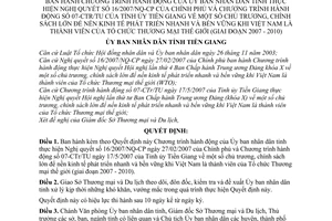 Quyết định 42/2007/QĐ-UBND Chương trình hành động UBND tỉnh Tiền Giang hướng dẫn Nghị quyết 16/2007/NQ-CP kinh tế phát triển nhanh bền vững