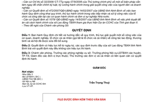 Quyết định 1945/QĐ-LĐTBXH hướng dẫn về quy trình, thủ tục giải quyết công việc