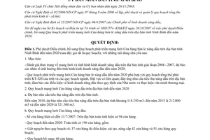 Quyết định 2542/QĐ-UBND 2007 phát triển mạng lưới Cửa hàng bán lẻ xăng dầu Ninh Bình 2020