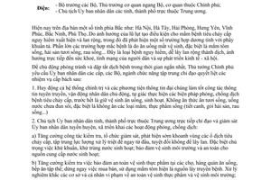 Công điện1638/CĐ-TTg  phòng chống dập tắt dịch bệnh tiêu chảy cấp phía Bắc