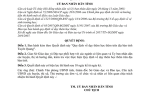 Quyết định 36/2007/QĐ-UBND dạy thêm học thêm trên địa bàn tỉnh Tuyên Quang