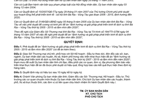 Quyết định 87/2007/QĐ-UBND phát triển kinh tế dịch vụ Bà Rịa - Vũng Tàu đến 2020”